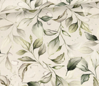 Canvas - Feste Baumwolle - Blättersammlung - Offwhite