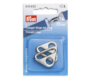 2 Triangel-Ringe mit Steg - Metall - 25mm - Prym - Silber