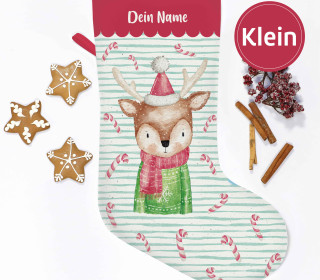 DIY-Nähset - Nikolaussocke - KLEIN - Softshell - Weihnachtsreh - Treeebird