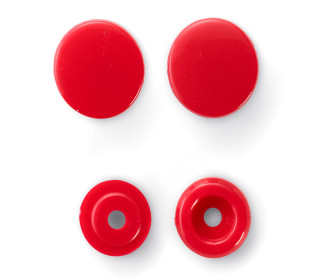 30 Nähfrei Druckknöpfe - Color Snaps - Rund - Kunststoff - 12,4mm - Prym - Rot