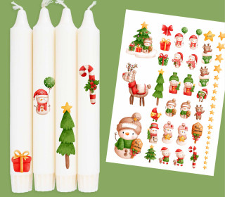 DIN A4 - Tattoofolie - Snowmania - für Kerzen / Keramik - Weihnachten
