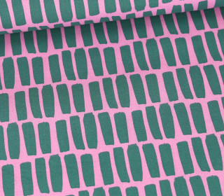Beschichtete Baumwolle - Shapes - Stripes - Rosa/Grün