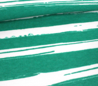 Rib - Painted Stripes - Grün - Bündchenstoff