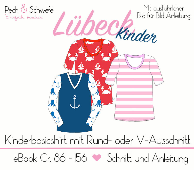 Ebook Kindershirt Lübeck Gr. 86 – 158 in A4 und A0 von Pech und Schwefel