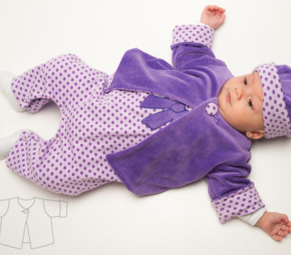 Babyjacke, Jersey Jacke für Neugeborene, Wickeljacke, Cardigan mit Knopf gefüttert Schnittmuster PDF FILIPPA von Patternforkids Gr. 56 - 98