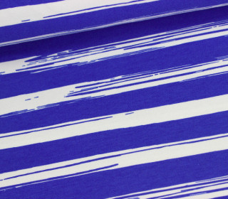 Rib - Painted Stripes - Blau - Bündchenstoff