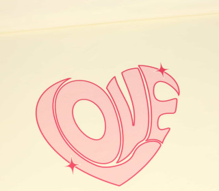 Sommersweat - Love - Schriftzug - Herz - Rosa - Paneel - Ecru - Bio Qualität - abby and me