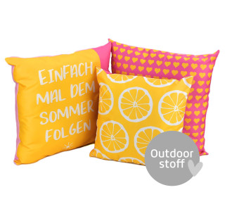 Kissenstoff - DIY - Kissen-Set - Happy Summer - Outdoorstoff - abby and amy