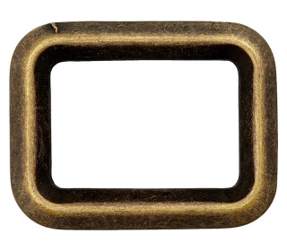 1 Rechteck-Ring - Vierkant - 25mm - Metall - Kantig - Altmessing