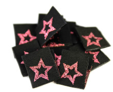 1 Label - Sterne - Star - Schwarz/Pink