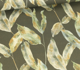 Canvas - Feste Baumwolle - Watercolor Leaves - Olivgrün