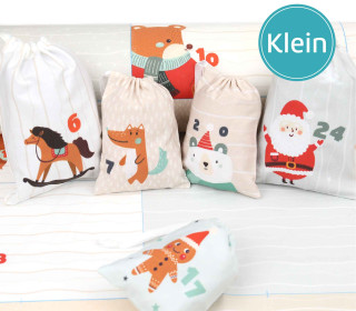 DIY Adventskalender - KLEIN - Säckchen - Zum Selber Nähen - Weiß Mint Creme - Weihnachten - abby and me