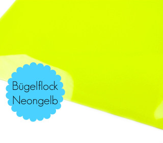 A4 Neon Bügelflock - Bügelfolie - Neongelb (Mengeneinheit: 1piece)