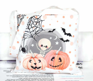 DIY-NÄHSET - Kleine Süßigkeiten Sammel-Tasche - Halloween - Spooky Boo - Pumpkin Parade - Orange - abby and me