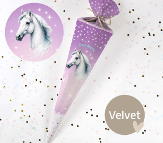 DIY-Nähset Schultüte - Horse Pearl - Starlight - Velvet - zum selber Nähen