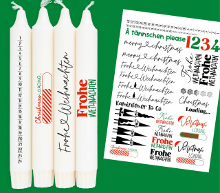 DIN A4 - Tattoofolie - Christmas Loading - für Kerzen / Keramik - Weihnachten
