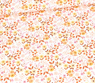 Sommersweat - Pastel Spring - Blumen - Weiß - Bio Qualität - abby and me