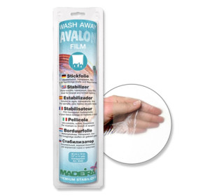 1 Avalon Film - Wasserlöslich - Wash Away - Maschinensticken - 30cm x 10,0m - Transparent - Madeira