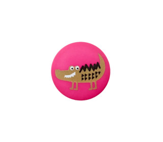 1 Polyesterknopf - Rund - 18mm - Öse - Kinder - Krokodil - Matt - Pink
