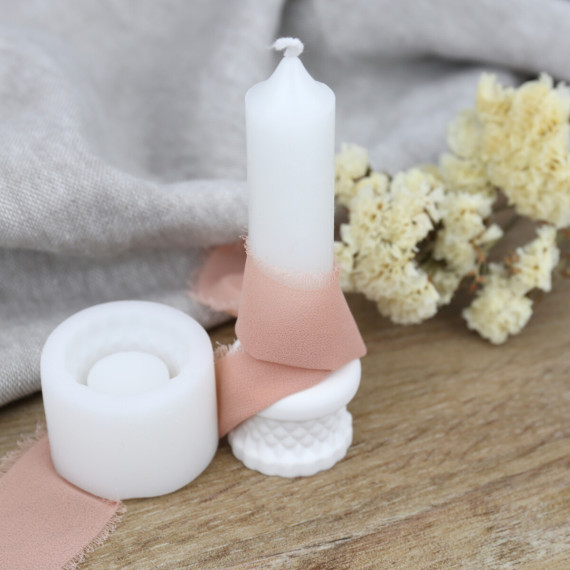 Silikon - Gießform - Mini Kerzenhalter - mit Muster - Stabkerzen - rund -  vielfältig nutzbar von Alles für Selbermacher | Happy Ann