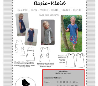 Nähanleitung und Schnittmuster Kleid Basic für Mädchen, Tunika