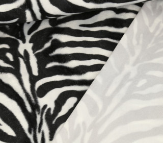 Velours - samtähnliche Textur - Zebra - Schwarz/Weiß
