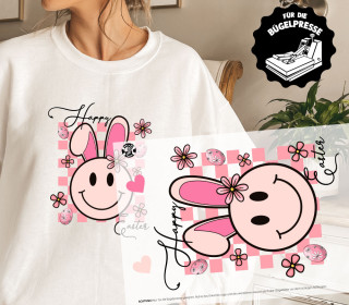 Onkel Bo's Bügelbilder - DIN A4 - Pink Bunny - Happy Easter - BIG