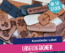 Personalisierbare Kunstleder-Label ab 50 Stück