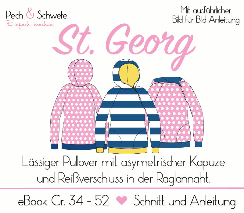 Ebook - Kapuzenpullover St. Georg Gr. 34 - 52 in A4 und A0 von Pech und Schwefel