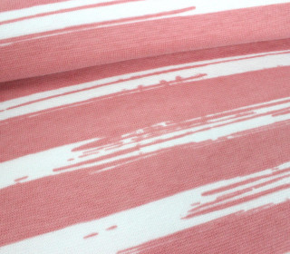 Rib - Painted Stripes - Altrosa - Bündchenstoff