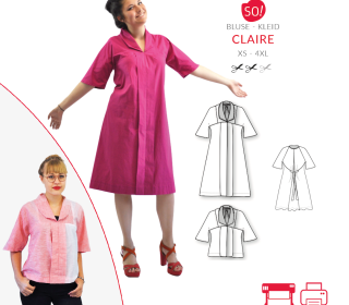 Ebook - Bluse & Kleid CLAIRE von SO Pattern | XS - 4XL