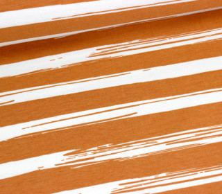 Rib - Painted Stripes - Sandstone - Bündchenstoff