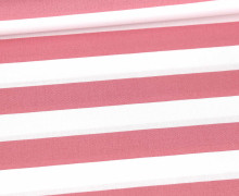Baumwollstoff - Stripe - Poppy - Altrosa/Weiß