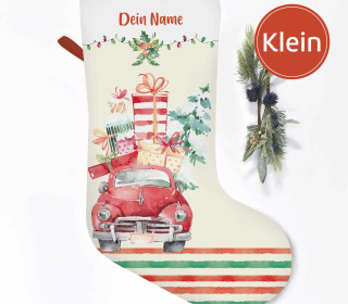 DIY-Nähset - Nikolaussocke - KLEIN - Softshell - Christmas Car