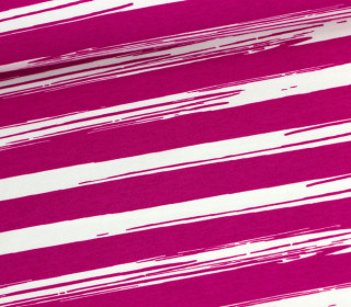 Rib - Painted Stripes - Himbeere - Bündchenstoff