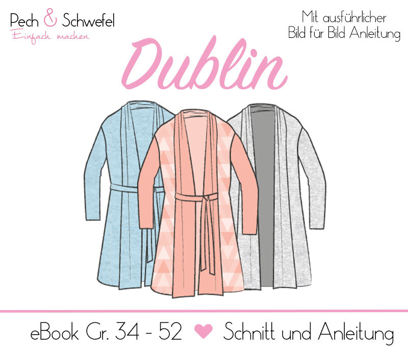E-book -Cardigan „Dublin“ für Damen Gr. 34 – 52 (in A4 und A0) von Pech und Schwefel