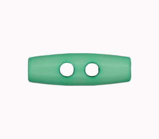 1 Polyesterknebel - Knopf - 20mm - 2-Loch - Länglich - Pastellgrün