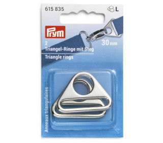 2 Triangel-Ringe mit Steg - Metall - 30mm - Prym - Silber