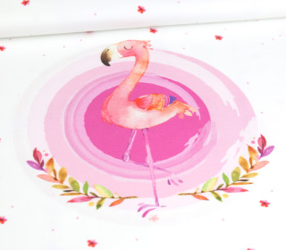 Jersey - Bio Qualität - Paneel - Flamingo Dreams - Flamingo - Weiß - abby and me