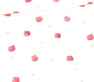 Sommersweat - Erdbeerliebe - Weiß - Bio Qualität - Stickherz - abby and me
