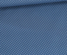 Beschichtete Baumwolle - Petit Dots - Poppy - Jeansblau/Weiß