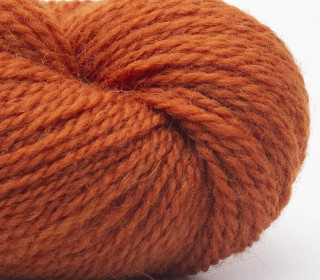 British Blue Wool Fingering - Burnt Orange