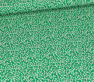 Baumwolle - Webware - Popelin - Bedruckt - Mini-Blätterzweige - Grün