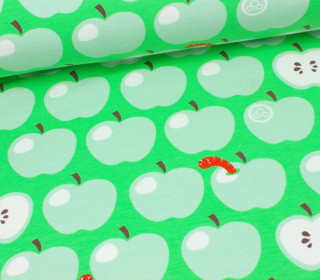 Jersey - Äpfel mit Wurm - Grün - Nancy Kers 
