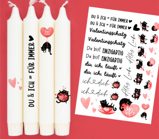 DIN A4 - Tattoofolie - Lovebites - Valentinstag - für Kerzen / Keramik