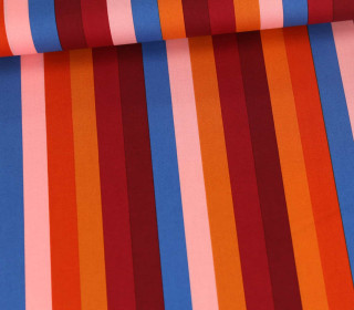Baumwolle - Webware - Fine Poplin - Summer Stripes - Lachsrosa/Orange/Bordeaux