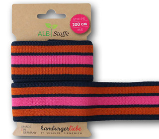 Streifenband - Stripe Me - College - 3 Stripes - Al Lago - Multi - Hamburger Liebe - Schwarzblau/Pink
