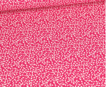 Baumwolle - Webware - Popelin - Bedruckt - Mini-Blätterzweige - Pink