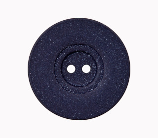 1 Polyesterknopf - 15mm - 2-Loch - Pflanzliche Fasern - Nachtblau