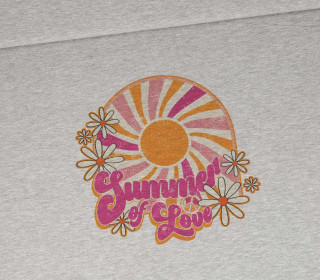 Sommersweat - Summer Of Love - Schriftzug - Retro - Sonne - Paneel - Grau Meliert - abby and me